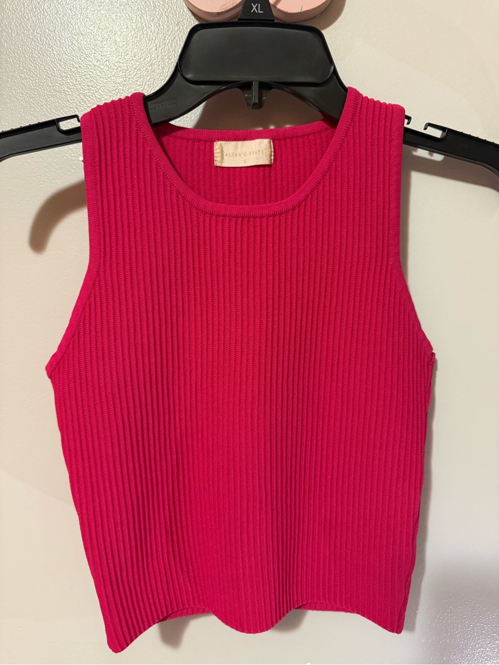 Altar'd State Ribbed Tank Top — Hot Pink